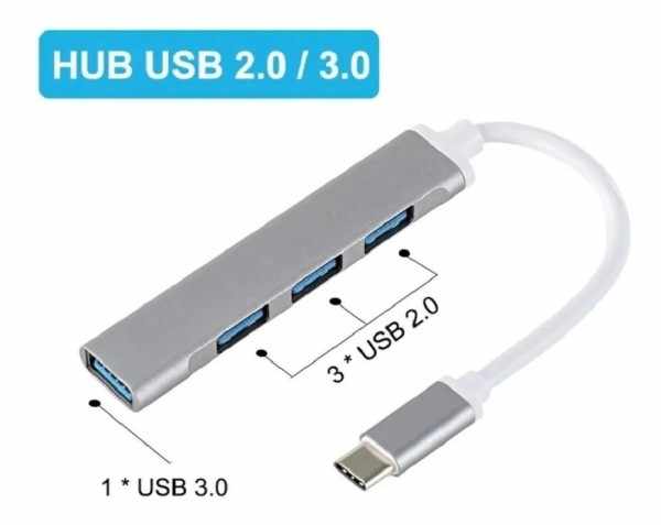 Hub Usb Tipo C 3.1 Multipuerto Adaptador Otg 4 Puertos