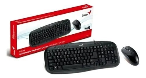 COMBO MOUSE + TECLADO Genius Smart KM-200 USB Negro con diseño ergonómico y escritura cómoda sensacional