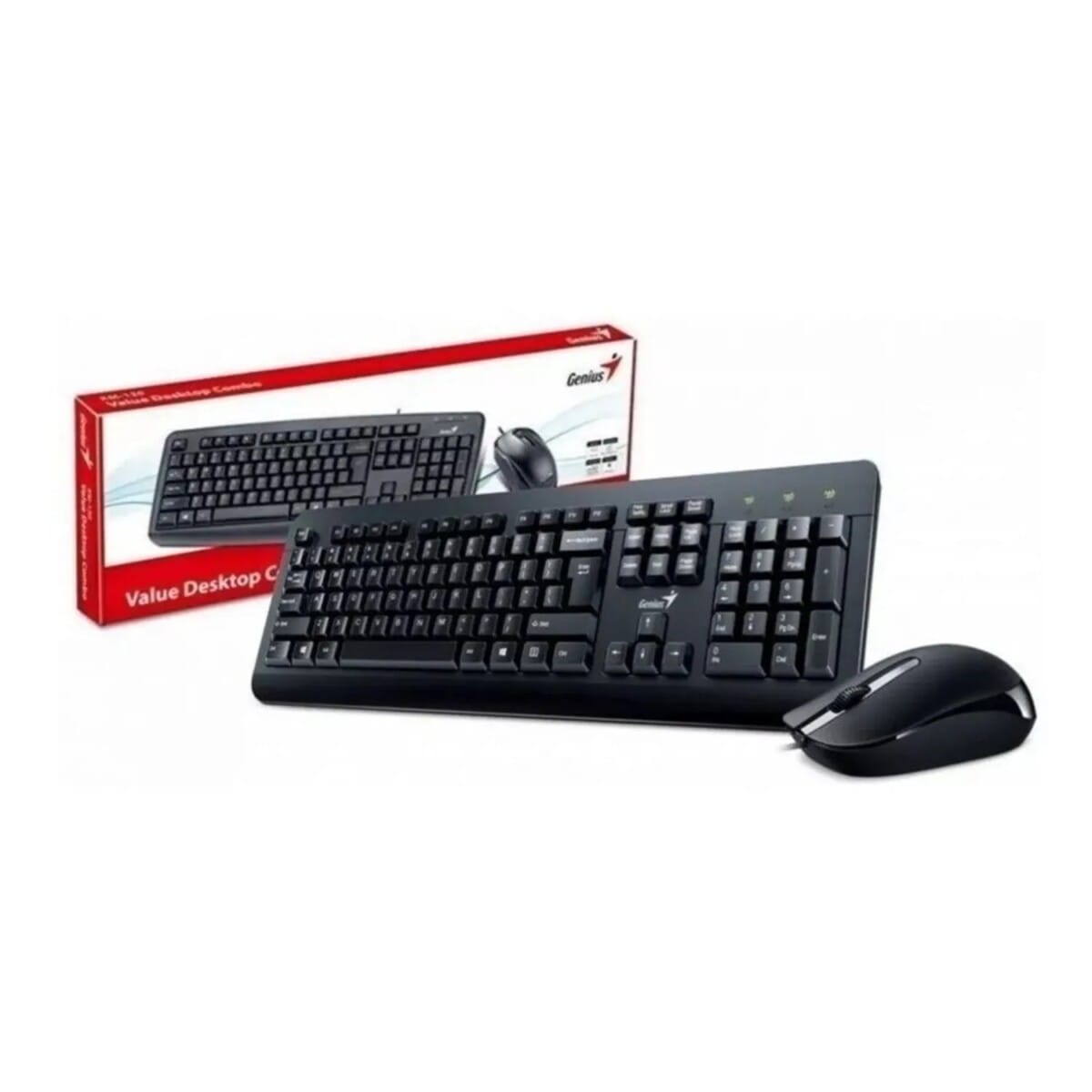 COMBO MOUSE + TECLADO Genius KM-160 USB Negro con diseño ergonómico y escritura cómoda sensacional